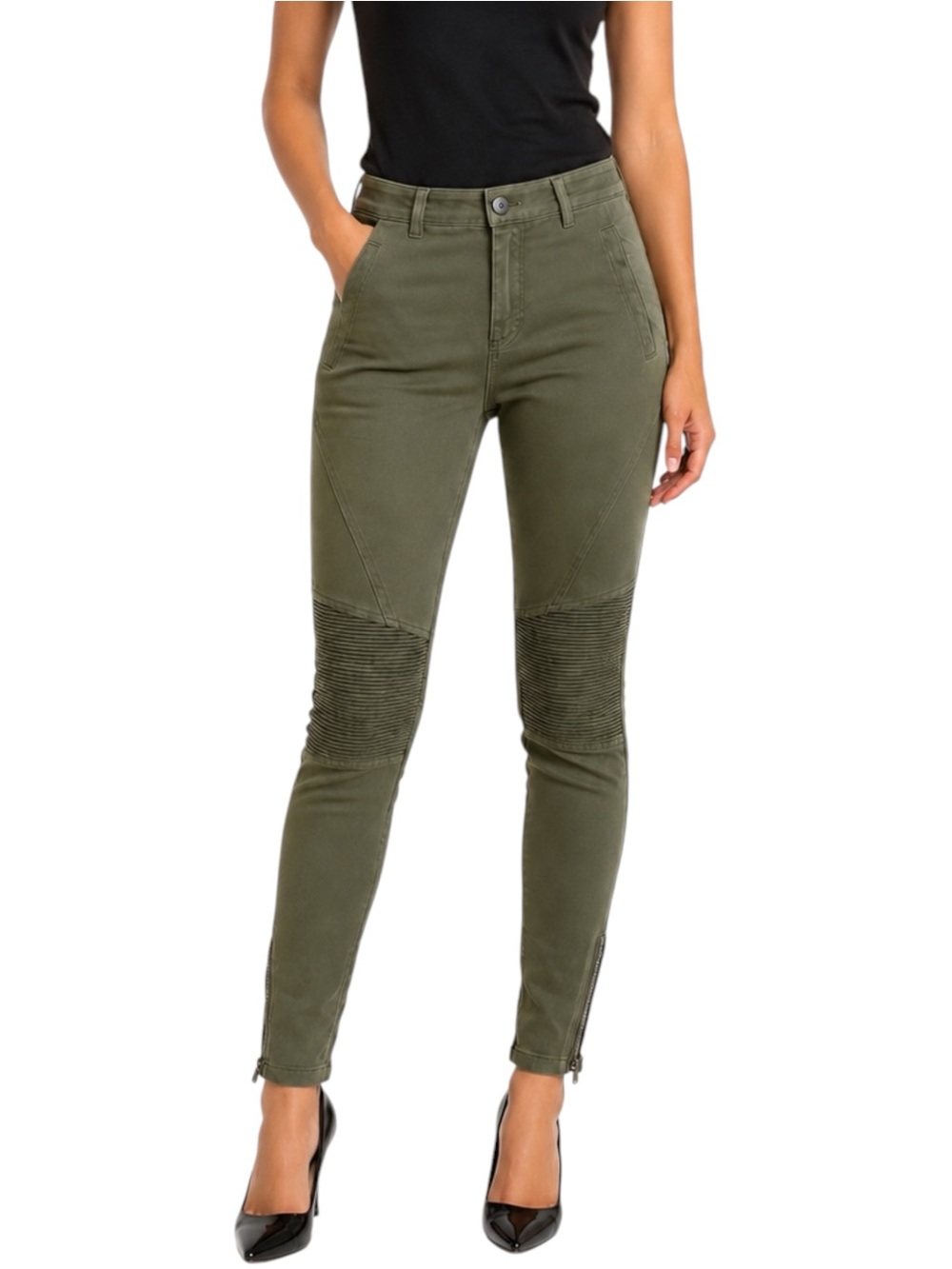 N21 NUMERO VENTUNO Green Moto Skinny Jean XS US 25
